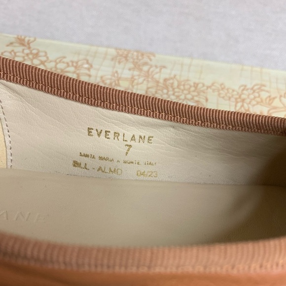 Everlane Tan Leather Ballet Flats Minimalist Design - Picture 2 of 9